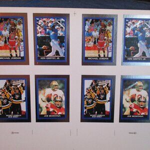 1991 Ballstreet Promotional Multiple Sports Collector Trading Card Sheet-Uncut